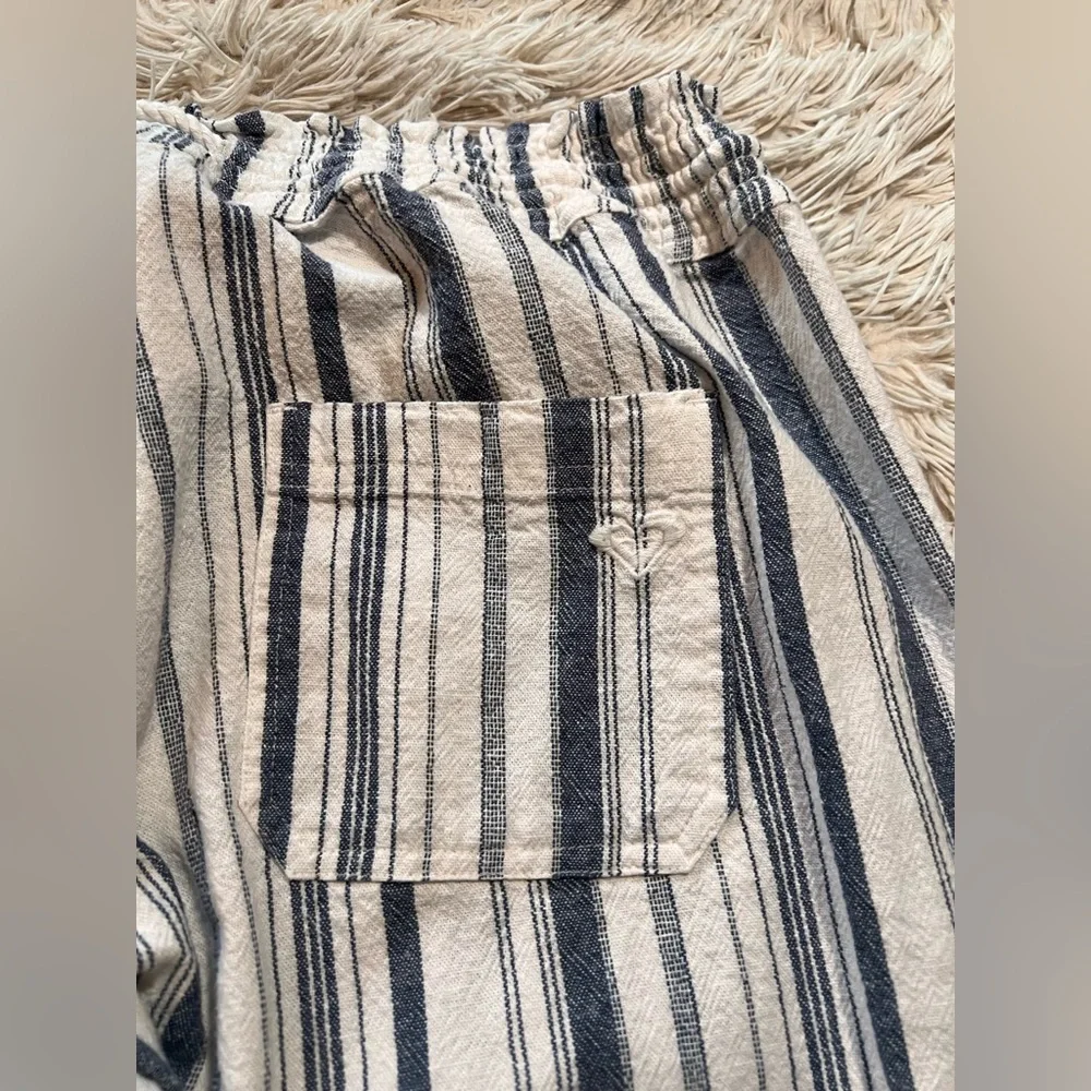 Roxy Blue & White Oceanside Stripe Flare Beach Linen Blend, XL - Picture 10 of 14
